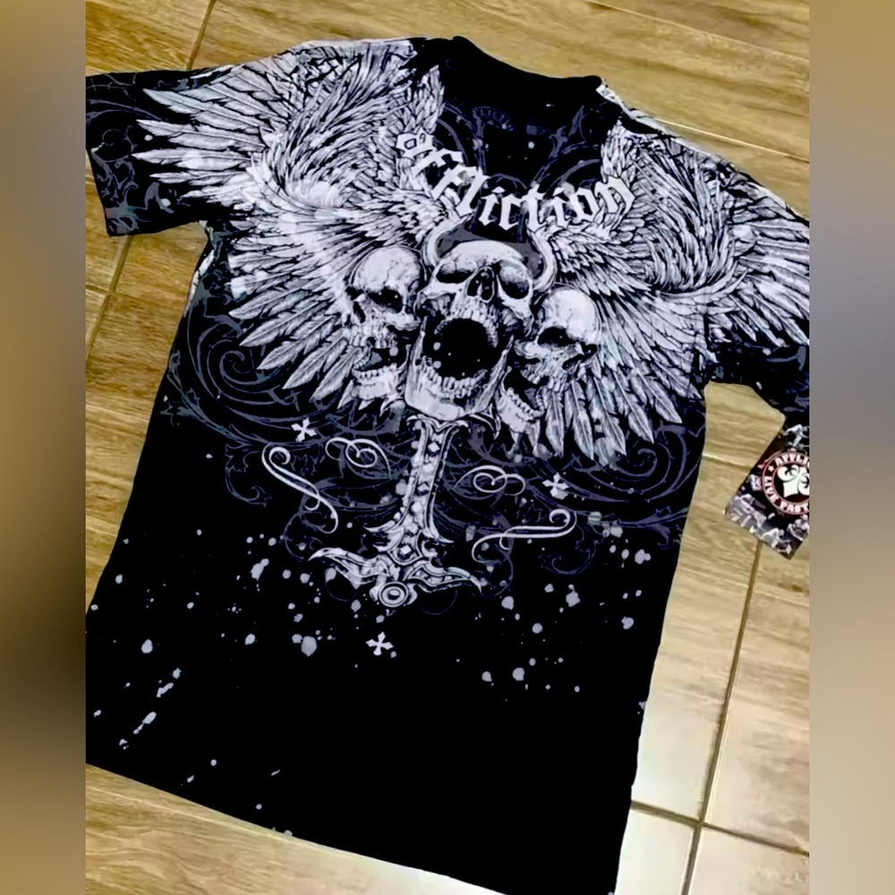 Affliction Black Graphic Men's Shirt